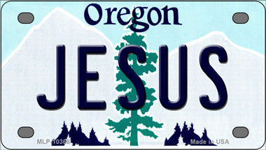 Jesus Oregon Novelty Mini Metal License Plate Tag