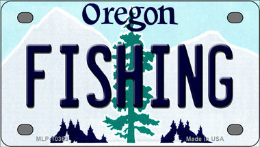 Fishing Oregon Novelty Mini Metal License Plate Tag
