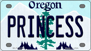 Princess Oregon Novelty Mini Metal License Plate Tag