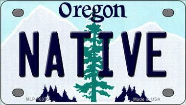 Native Oregon Novelty Mini Metal License Plate Tag