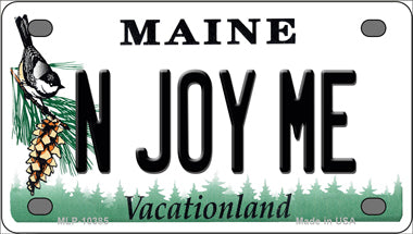 N Joy ME Maine Novelty Mini Metal License Plate Tag