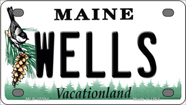 Wells Maine Novelty Mini Metal License Plate Tag