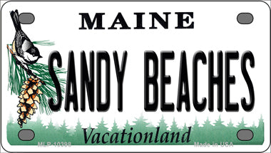 Sandy Beaches Maine Novelty Mini Metal License Plate Tag