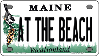 At The Beach Maine Novelty Mini Metal License Plate Tag