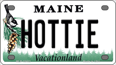 Hottie Maine Novelty Mini Metal License Plate Tag