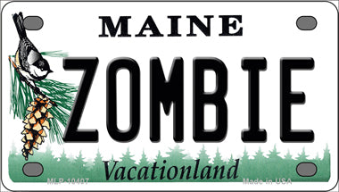 Zombie Maine Novelty Mini Metal License Plate Tag