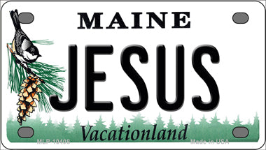 Jesus Maine Novelty Mini Metal License Plate Tag