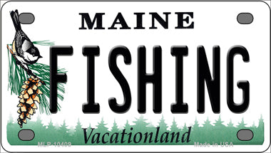Fishing Maine Novelty Mini Metal License Plate Tag