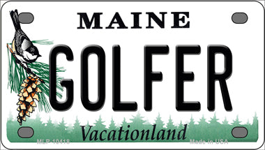 Golfer Maine Novelty Mini Metal License Plate Tag