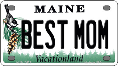 Best Mom Maine Novelty Mini Metal License Plate Tag