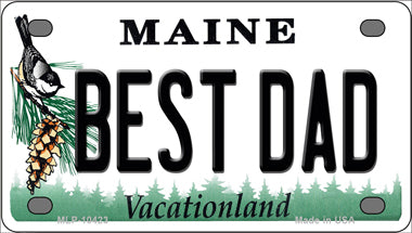 Best Dad Maine Novelty Mini Metal License Plate Tag