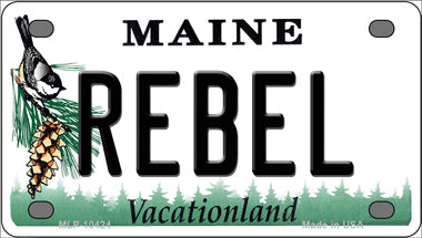 Rebel Maine Novelty Mini Metal License Plate Tag