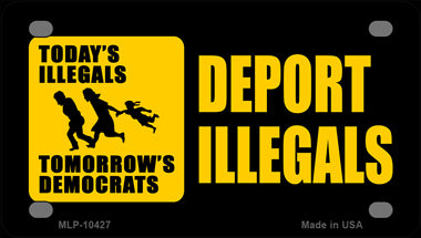 Deport Illegals Novelty Mini Metal License Plate Tag