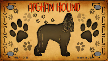 Afghan Hound Novelty Mini Metal License Plate Tag