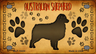 Australian Shepherd Novelty Mini Metal License Plate Tag