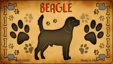 Beagle Novelty Mini Metal License Plate Tag