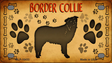 Border Collie Novelty Mini Metal License Plate Tag