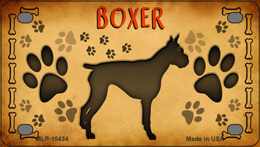 Boxer Novelty Mini Metal License Plate Tag