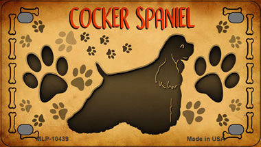 Cocker Spaniel Novelty Mini Metal License Plate Tag