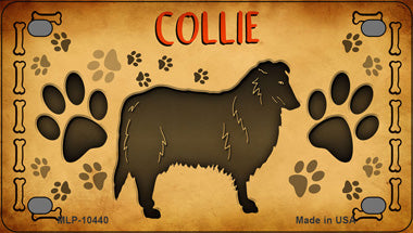 Collie Novelty Mini Metal License Plate Tag