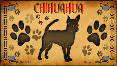 Chihuahua Novelty Mini Metal License Plate Tag