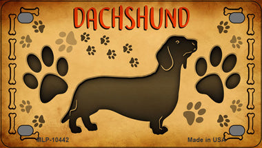 Dachshund Novelty Mini Metal License Plate Tag