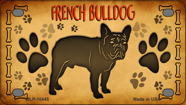 French Bulldog Novelty Mini Metal License Plate Tag