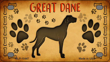 Great Dane Novelty Mini Metal License Plate Tag