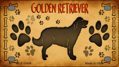 Golden Retriever Novelty Mini Metal License Plate Tag