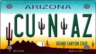 Cu N Az Novelty Mini Metal License Plate Tag