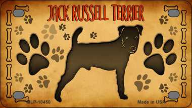 Jack Russell Terrier Novelty Mini Metal License Plate Tag