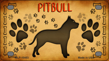 Pitbull Novelty Mini Metal License Plate Tag