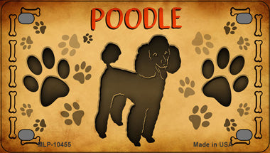 Poodle Novelty Mini Metal License Plate Tag