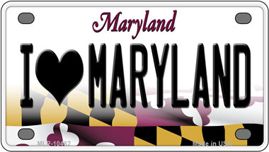I Love Maryland Novelty Mini Metal License Plate Tag