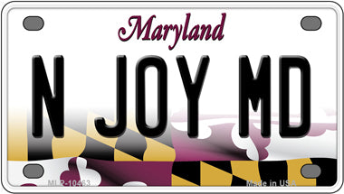 N Joy MD Maryland Novelty Mini Metal License Plate Tag