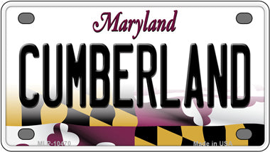 Cumberland Maryland Novelty Mini Metal License Plate Tag