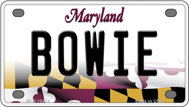 Bowie Maryland Novelty Mini Metal License Plate Tag