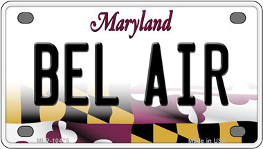 Bel Air Maryland Novelty Mini Metal License Plate Tag