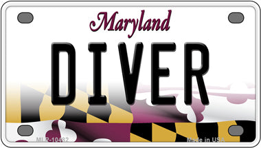 Diver Maryland Novelty Mini Metal License Plate Tag