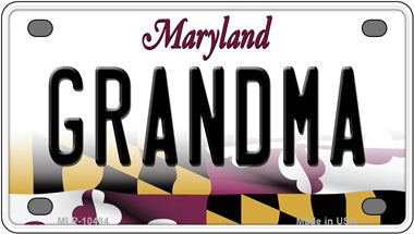 Grandma Maryland Novelty Mini Metal License Plate Tag