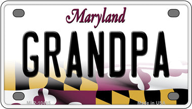 Grandpa Maryland Novelty Mini Metal License Plate Tag