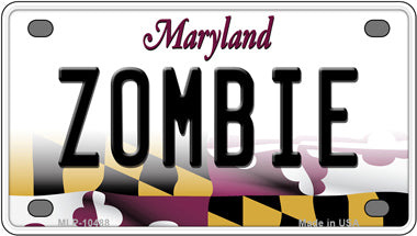 Zombie Maryland Novelty Mini Metal License Plate Tag