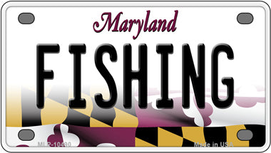 Fishing Maryland Novelty Mini Metal License Plate Tag