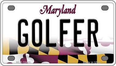Golfer Maryland Novelty Mini Metal License Plate Tag