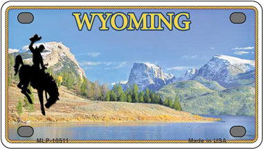 Wyoming Cowboy Blank Novelty Mini Metal License Plate Tag