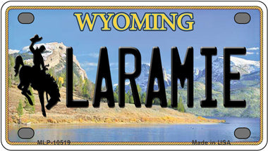 Laramie Wyoming Novelty Mini Metal License Plate Tag