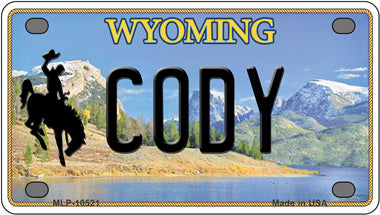 Cody Wyoming Novelty Mini Metal License Plate Tag