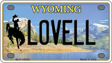 Lovell Wyoming Novelty Mini Metal License Plate Tag