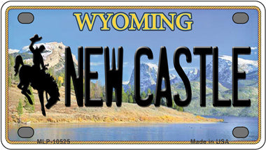 New Castle Wyoming Novelty Mini Metal License Plate Tag