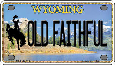 Old Faithful Wyoming Novelty Mini Metal License Plate Tag